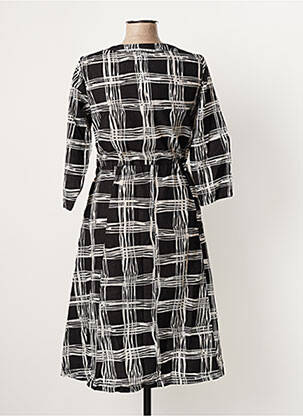 Robe mi-longue manches 3/4 manches 3/4 noir G!OZE femme