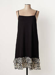 Robe mi-longue imprimé fantaisie fines bretelles noir G!OZE femme