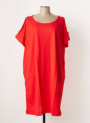 Robe mi-longue manches courtes manches courtes rouge G!OZE femme