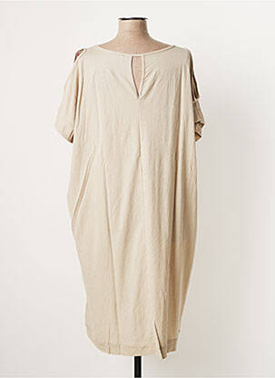 Robe mi-longue manches courtes manches courtes beige G!OZE femme