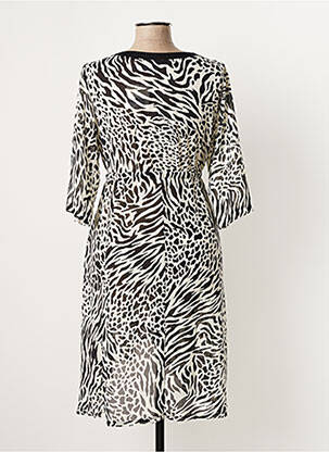 Robe mi-longue coupe fluide manches 3/4 noir G!OZE femme