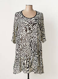 Robe mi-longue coupe fluide manches 3/4 noir G!OZE femme