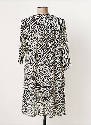 Robe mi-longue coupe fluide manches 3/4 noir G!OZE femme