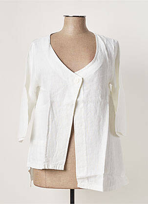Veste casual col rond blanc G!OZE femme