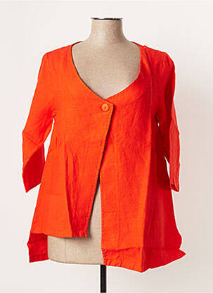 Veste casual col rond orange G!OZE femme