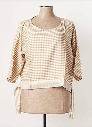 Blouse col rond manches 3/4 beige G!OZE femme