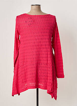 Gilet manches longues col rond rose G!OZE femme