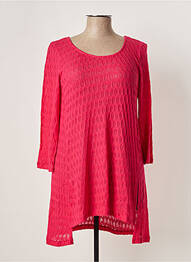 Pull tunique stretch manches longues rose G!OZE femme