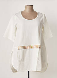 Tunique manches courtes col rond blanc G!OZE femme