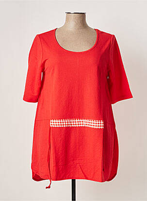 Tunique manches courtes col rond rouge G!OZE femme