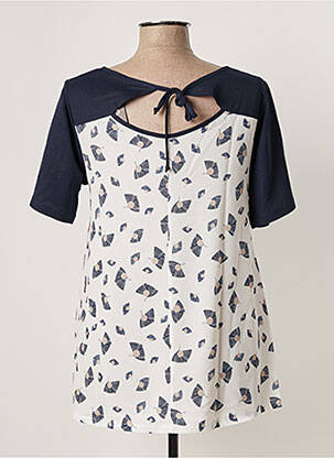 Tunique manches courtes tissage crêpe bleu G!OZE femme