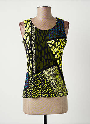 Débardeur stretch sans manche vert PAUL BRIAL femme