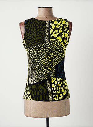 Débardeur stretch sans manche vert PAUL BRIAL femme