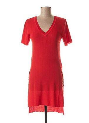 Robe pull col v manches courtes rouge JAVIER SIMORRA femme