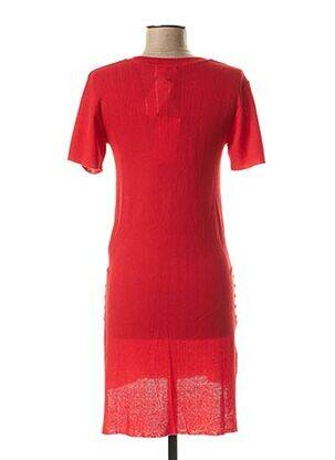 Robe pull col v manches courtes rouge JAVIER SIMORRA femme