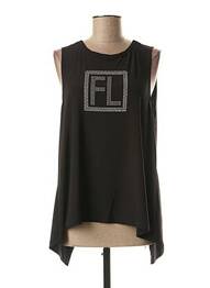 Débardeur tissage jersey sans manche noir FRANK LYMAN femme