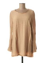 Tunique manches longues tissage crêpe beige MARC AUREL femme