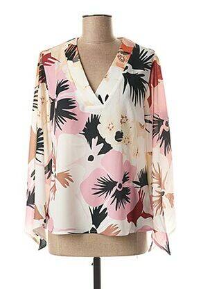 Blouse imprimé fleurs manches 3/4 rose JAVIER SIMORRA femme