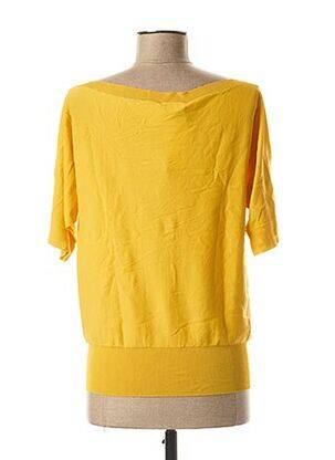 Pull col bateau manches 3/4 jaune LIVIANA CONTI femme