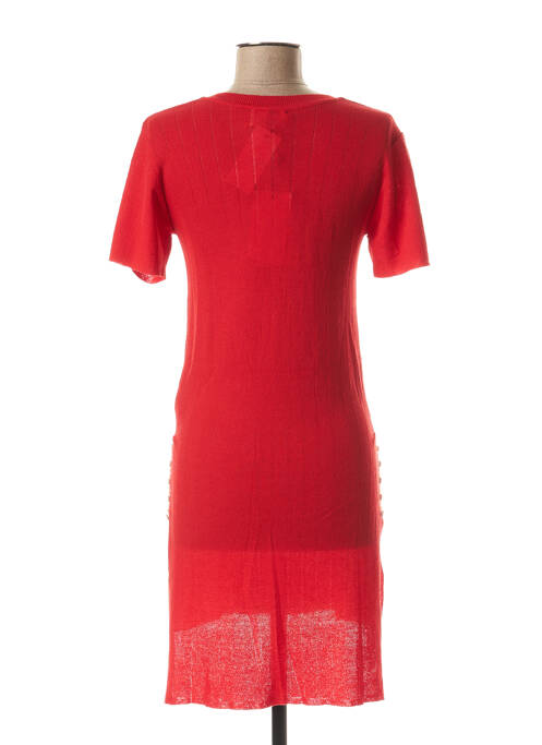 Robe pull col v manches courtes rouge JAVIER SIMORRA femme