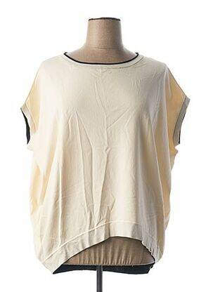 Pull resserrée sur le bas manches courtes beige LIVIANA CONTI femme