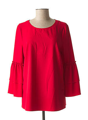 Blouse col rond manches longues rouge MARC AUREL femme
