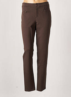 Pantalon droit stretch taille normale marron JAVIER SIMORRA femme