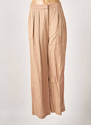 Pantalon droit fermeture zippée sous rabat boutonné taille normale beige KI ? WHO ARE YOU femme