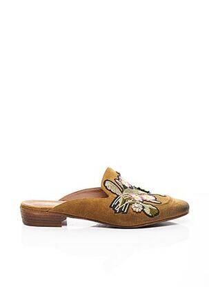 Mules/sabots semelle extérieure cuir talon plat jusqu'à 3cm marron ELENA LACHI femme