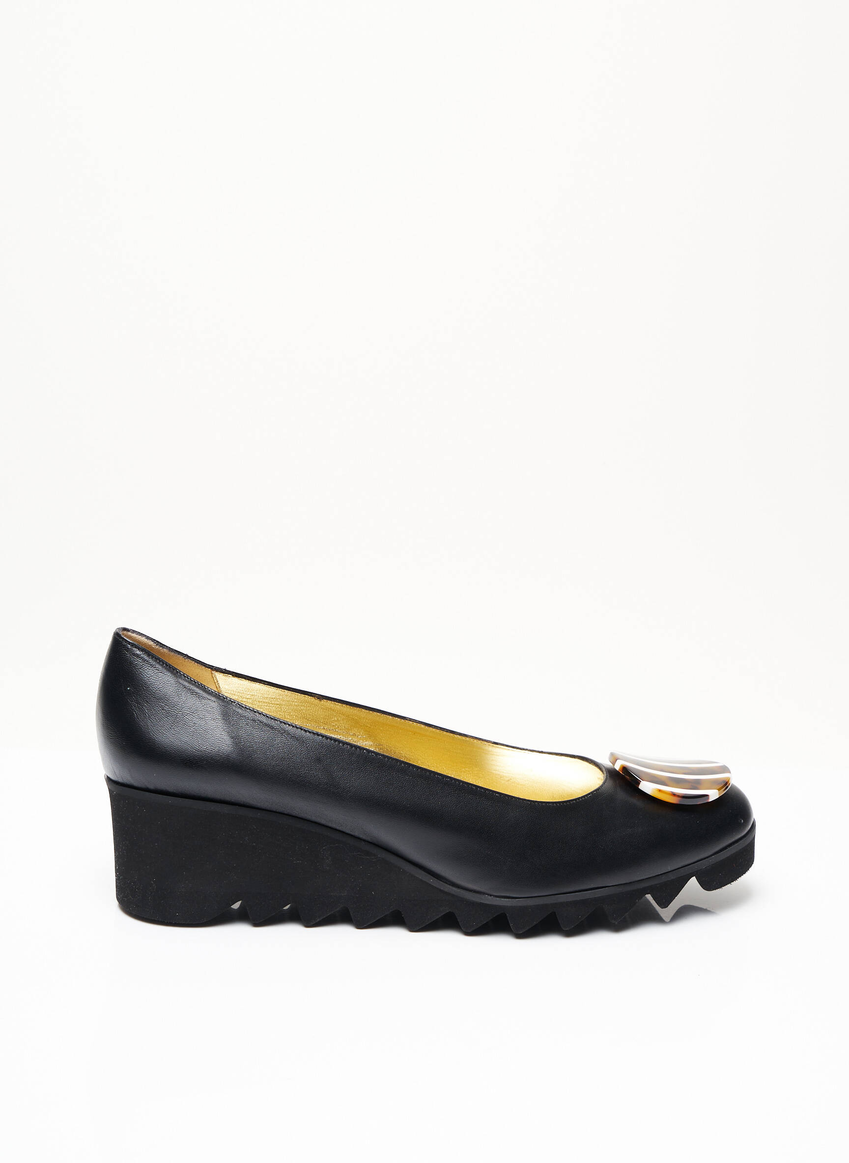 Ballerines matière lisse talon de 4 à 6cm noir AZUREE femme