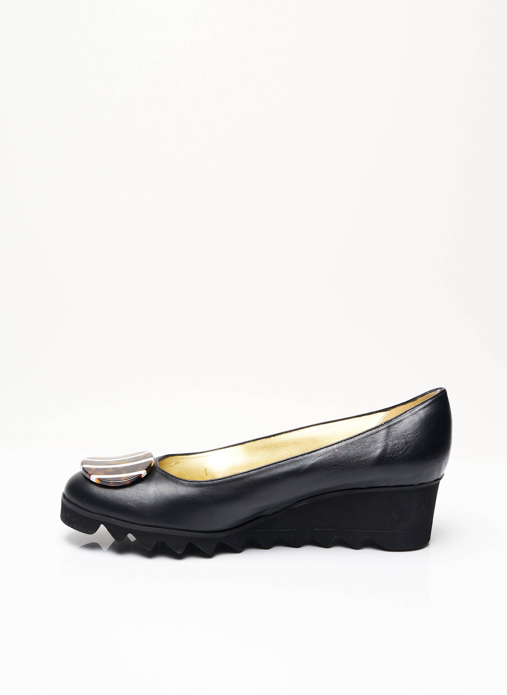 Ballerines matière lisse talon de 4 à 6cm noir AZUREE femme