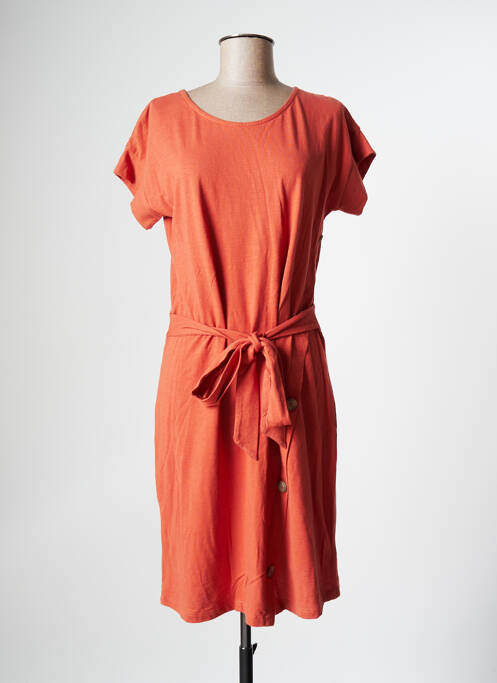 Robe mi-longue orange MASSANA pour femme