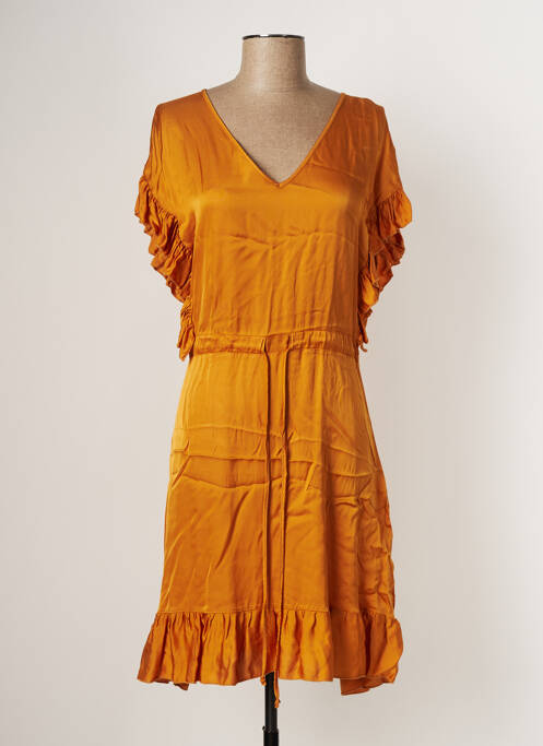 Robe mi-longue orange LAUREN VIDAL pour femme