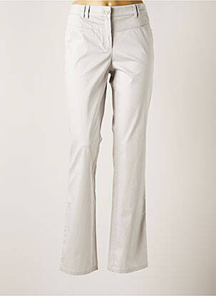 Pantalon droit stretch taille normale gris FRANK WALDER femme