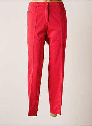 Pantalon droit fermeture zippée sous rabat boutonné taille normale rose FRANK WALDER femme