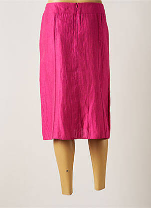 Jupe mi-longue coupe droite rose FRANK WALDER femme