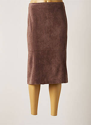 Jupe mi-longue taille normale marron PURE BY LUCIA femme
