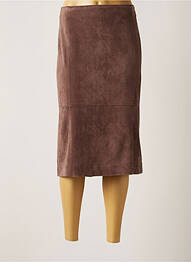 Jupe mi-longue doublure textile marron PURE BY LUCIA femme