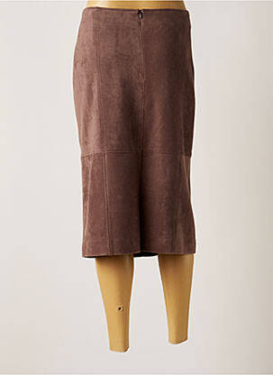 Jupe mi-longue taille normale marron PURE BY LUCIA femme