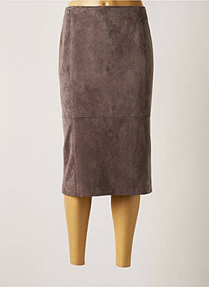 Jupe mi-longue taille normale gris PURE BY LUCIA femme