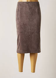 Jupe mi-longue doublure textile gris PURE BY LUCIA femme