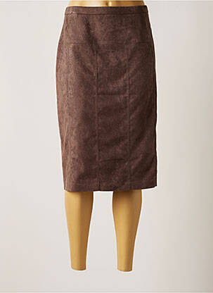 Jupe mi-longue doublure textile marron PAUPORTÉ femme