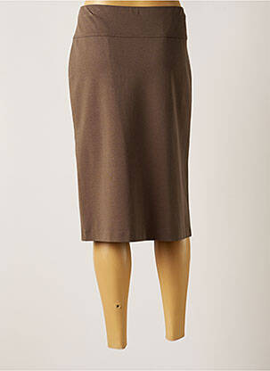 Jupe mi-longue stretch gris LUCIA femme