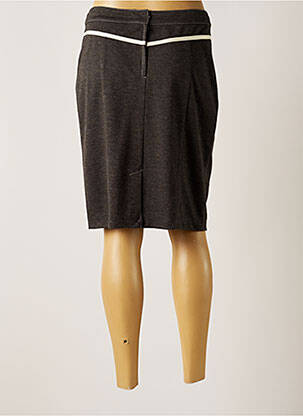 Jupe mi-longue stretch gris LESLIE femme