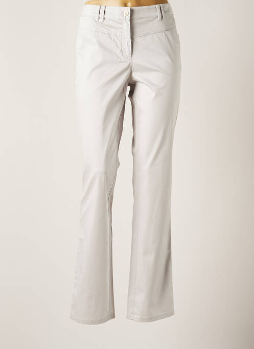 Pantalon droit stretch taille normale gris FRANK WALDER femme