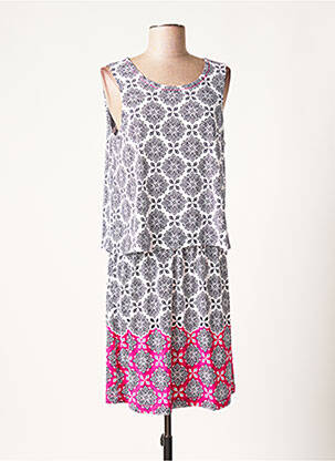 Robe mi-longue imprimé fantaisie sans manche bleu HATLEY femme