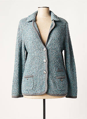 Gilet manches longues stretch bleu LUCIA femme
