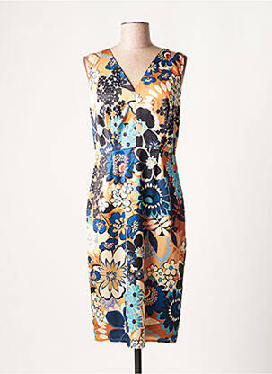 Robe mi-longue imprimé fleurs sans manche bleu MOLLY BRACKEN femme