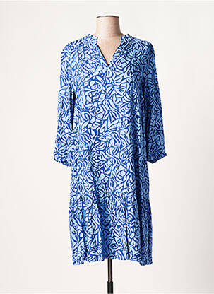 Robe mi-longue manches longues manches longues bleu STREET ONE femme