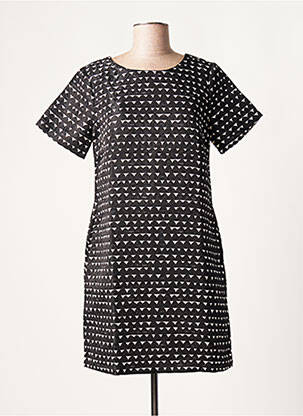 Robe courte coupe évasée manches courtes noir MOLLY BRACKEN femme